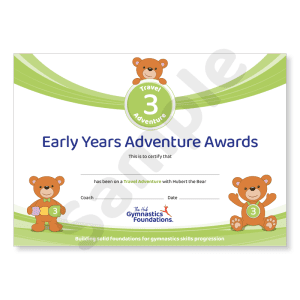 early years hubert travel adventure a5 certifictaes
