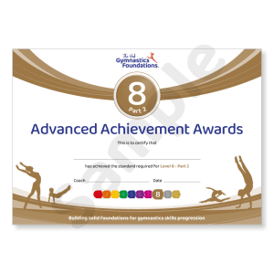 level 8 part 2 pack of 10 A5 advanced gymnastics certificates