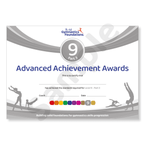 level 9 part 3 pack of 10 certificates for advanced gymnastics