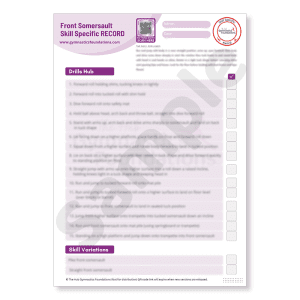 Skill Specific, front somersault, gymnastics drills and skills, how to learn, key coaching points for recreational gymnastics