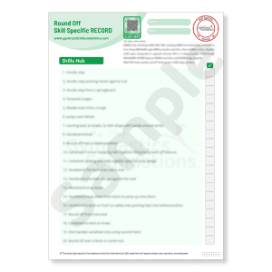 Skill Specific, round off, gymnastics drills and skills, how to learn, key coaching points for recreational gymnastics