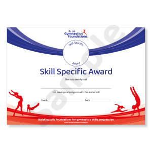 skill specific certificates for 16 basic and advanced gymnastics skills